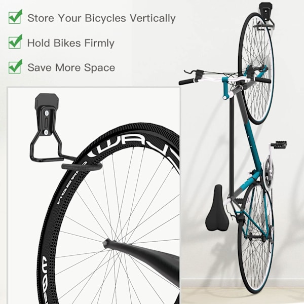2-pack cykelkrokar, järnfästen för cykelhängare, kraftiga L-formade