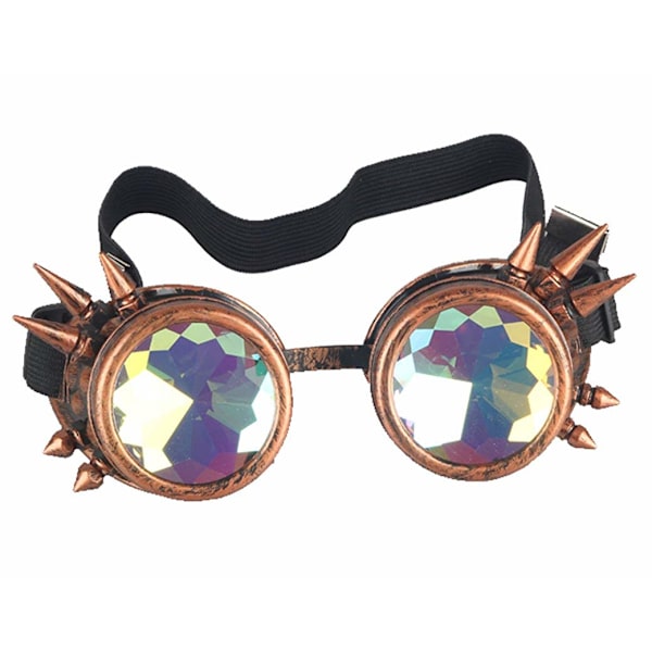 Kristall Regnbåge Kalejdoskop Rave Glasögon Steampunk