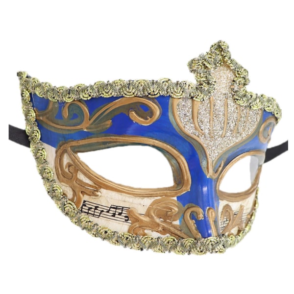 Maskeradmask för män Vintage venetiansk Mardi Gras-mask blue