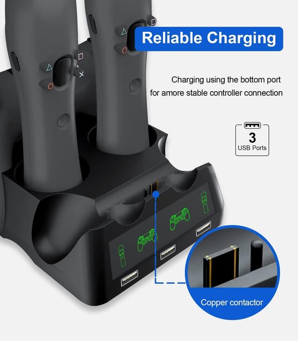Playstation VR / PS4 Laddningsstation Dockningsstation Handkontroll Laddningsställ Move VR