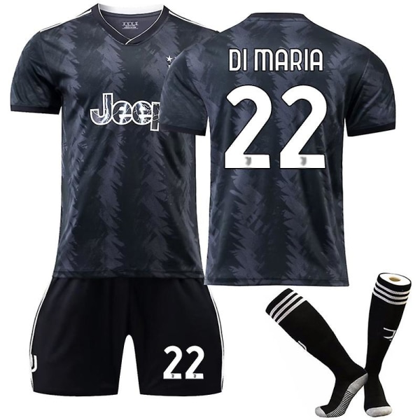 DI MARIA 22# Borta 22-23 Juventus Fotboll T-shirt Jersey Set 26(140-150CM)