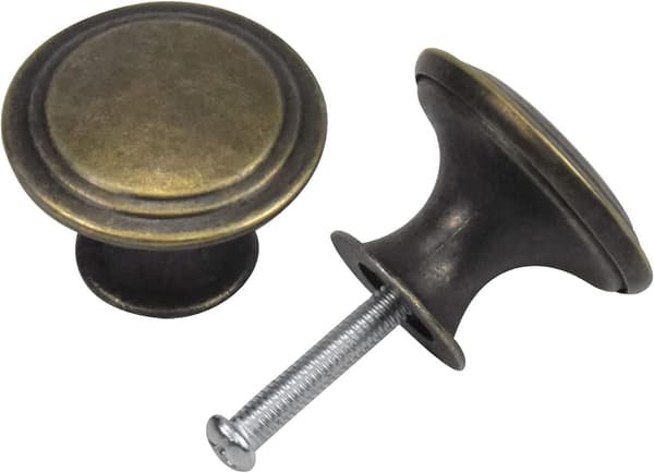 16 st Vintage Lådhänder 29mm Runda Bronslåda Drar Mässing