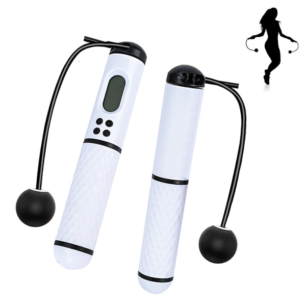 Hopprep med digital räknare, snabb rep, stålrep med White+black