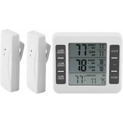 Ny digital kyl- och frysskåpstermometer med ljudlarm och trådlös sensor, Min/Max-display