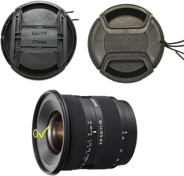 77 mm objektivlock för Canon EOS R5 EOS R6 EOS R EOS RP kamera RF 24-105 mm f/4L objektiv för Sony FE 24-105 mm f/4 objektiv 2-pack