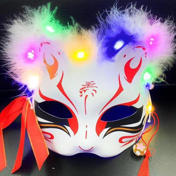 Halloween-mask Räv Stil Glödande Lätt Cover