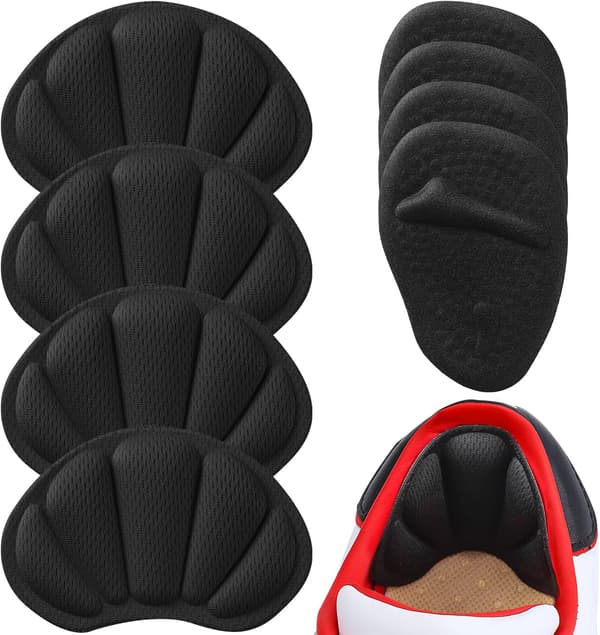 4 st hälkuddar & 4 st självhäftande fotdynor Black