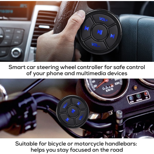 Universal Trådlös Rattkontroll Smart Fjärrkontrollknapp Stöd för Bluetooth Fjärrkontroll Bil Media Radio Musikvolym Lämplig