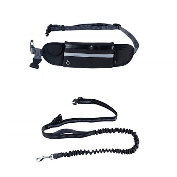 Flexibelt hundkoppel med midjeväska