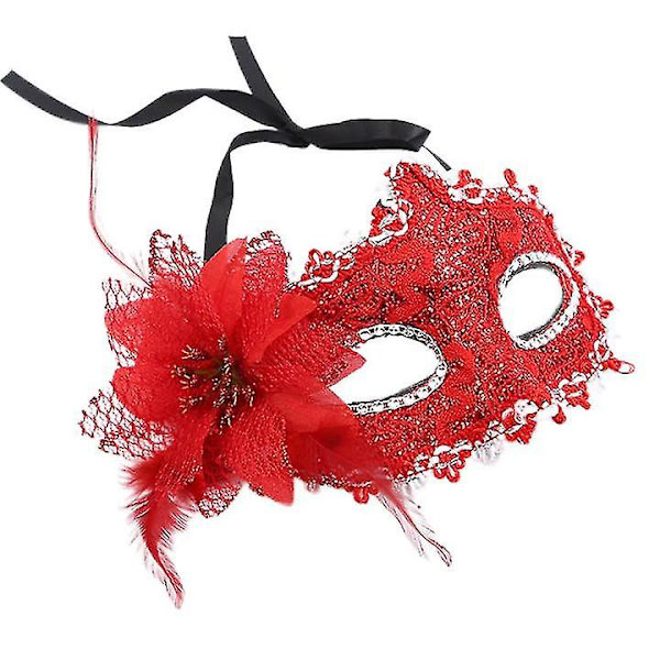 1 st Halloween Spets Ögonbindel Karneval Maskerad Festmask red