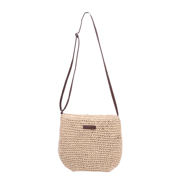 Sommar Halm Crossbody väska Dam Beach Holiday vävda axel handväska Plånböcker Beige