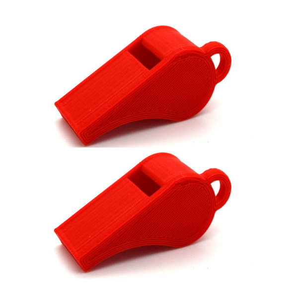 Visselpipa 2-pack PLA plast 118+ Db röd