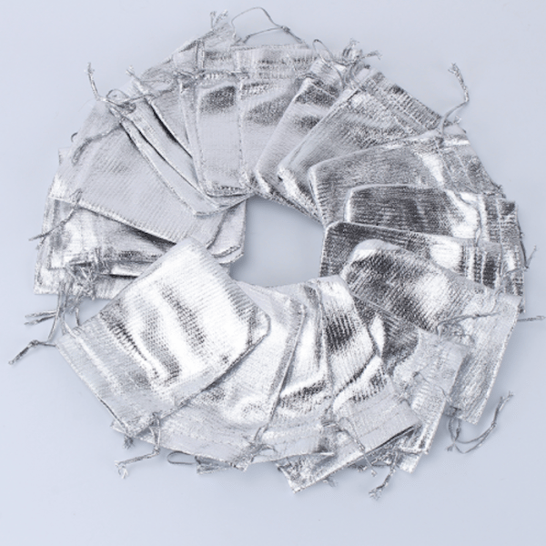 50-pack Silver Presentpåsar - Fest, Dop, Bröllop, Babyshower