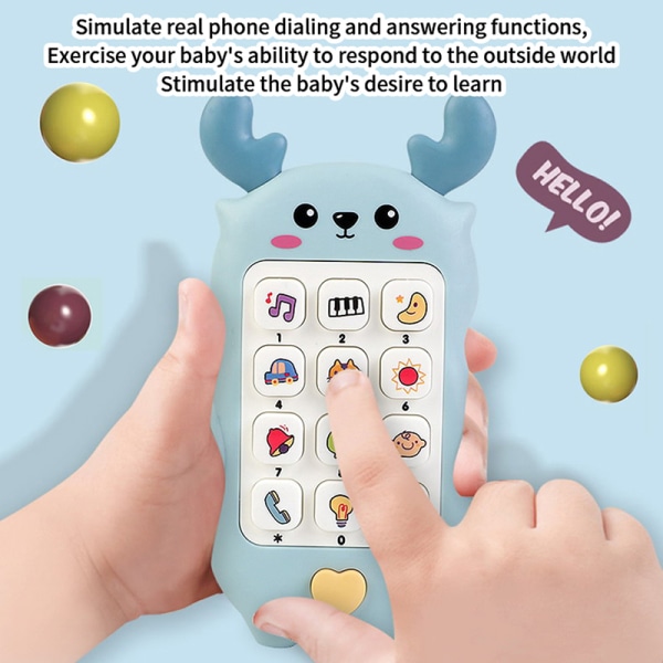 Baby Phone Toy Sovleksaker Med er Simulation Phone Kids Infa Yellow