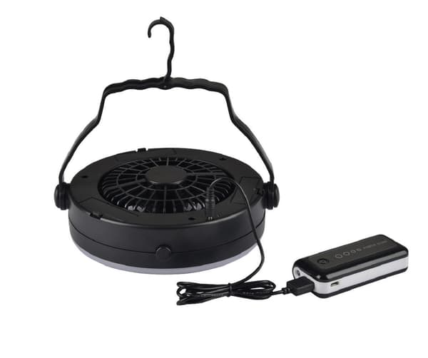 Campinglampa med Fläkt - Batteridriven