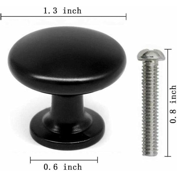 20-pack Dörrknoppar Lådknoppar 30mm Vintage knoppar Möbelskåp Knoppar för köksskåp (svart)