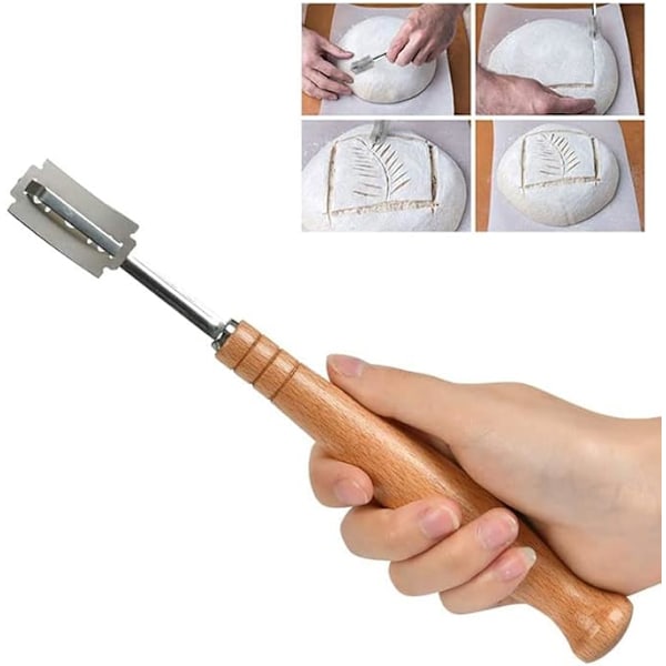 Brödskivningsverktyg, brödkniv, bagarkniv, markeringskniv med 5 blad, för bakning, snittning, råbrödmönster