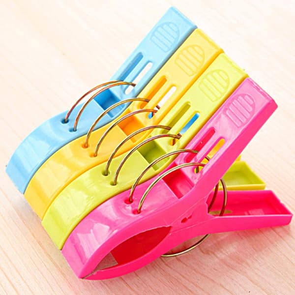 Solstol Strandhandduksklämmor 4-pack Stora Klämmor Pegs Tung Tvätt A One-size
