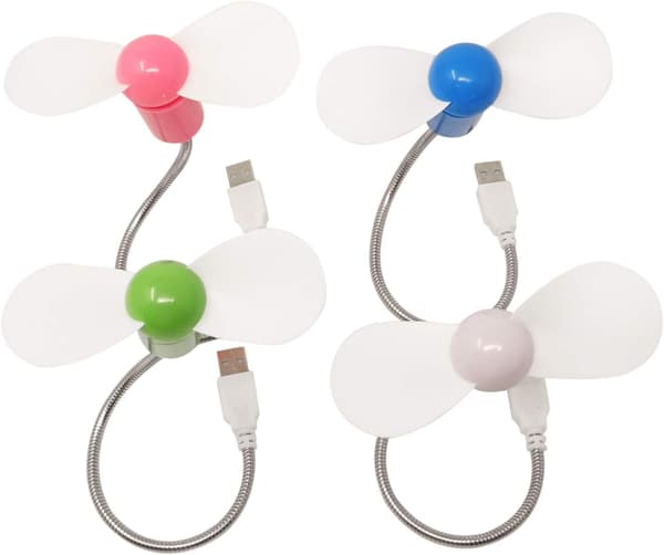 4st Mini Bärbar USB-driven Kylfläkt Svanhals Luftfläkt för Stationär PC Dator Laptop Bärbar Tablet