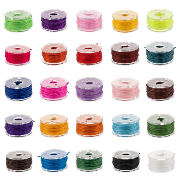 25 rullar Elastiskt snöre för armband Gör-det-själv-set