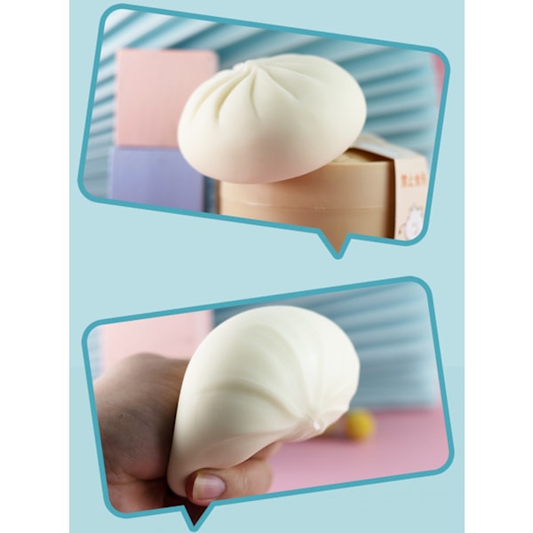 Dumpling Squishy Fidget Leksak, Dumpling Stressboll Ångkokt Fylld Bulle Kläm Stressreducerande Leksak, Degknyten Squishy Dumpling