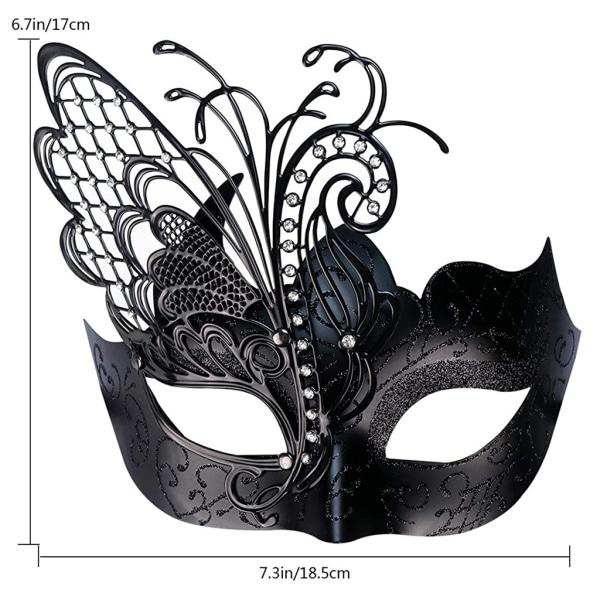 Olika Fjärilsformade Rhinestone Metall Venetianska Masker för Kvinnor