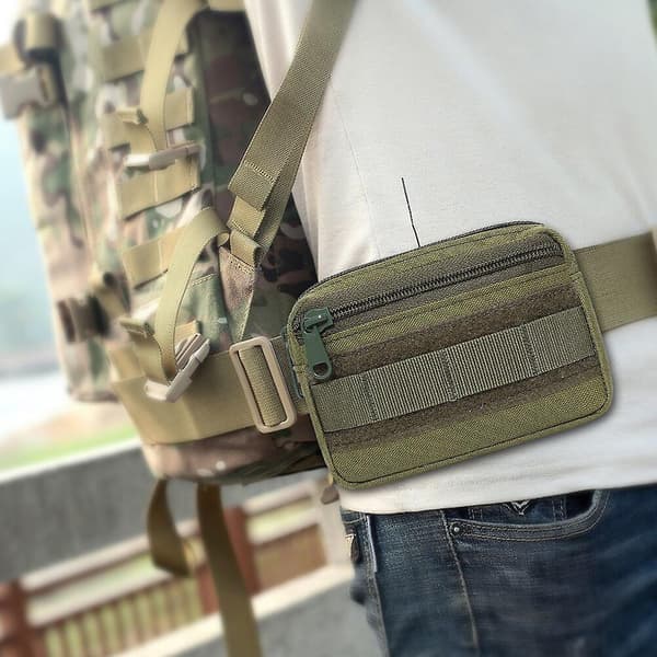 1:a Män Kvinnor Mini Jakt Midjeväska Organizer Molle Nylon Utomhus Taktisk Camping Jakt Pack Verktygsväskor Coffee