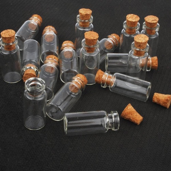 10 st/ set Mini Användbara små korkproppsglasflaskor Flaskor Forts