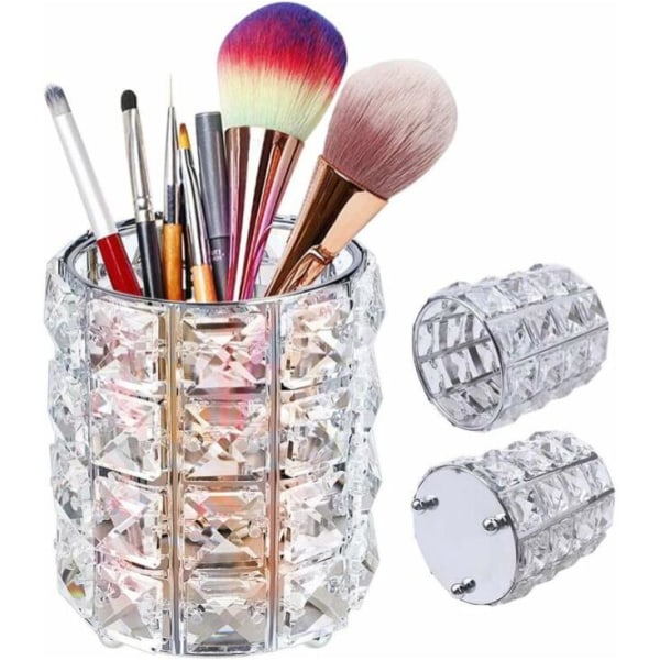 Crystal Makeup Organizer, Rund Makeup Brush Organizer för Brushe