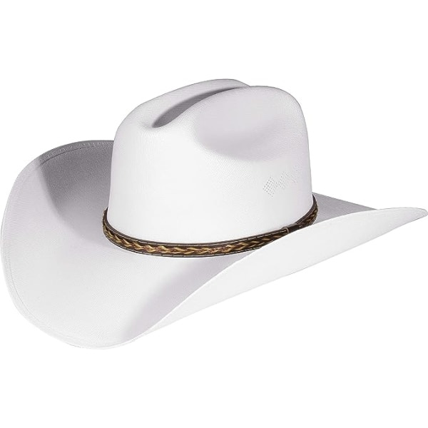 Cowboyhatt i Stetson-stil, sommar, västerländsk ridning, bred brätte, blå