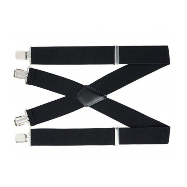 Elastiska hängslen, 5 cm breda, 4 starka clips i X-form
