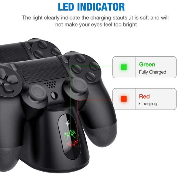 Kontrollerrådd Dualsense Dock för PS4 Laddningsstation för DualShock 4/Playstation 4/PS4/ Pro /PS4 Slim-kontroll