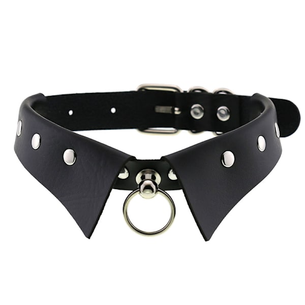 Läder Choker Punk Krage Dam Nitar Dubbade Chocker A8