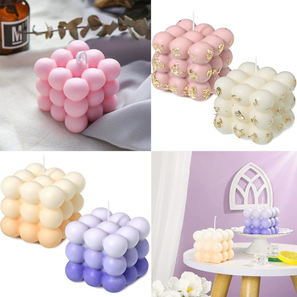 6-hålig silikonform i 3D-bubbeldesign för ljus, form