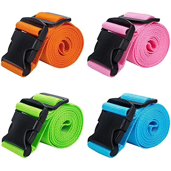 2-pack Bagageband Resväska Bredd Justerbart Packningsband 188x2.5cm