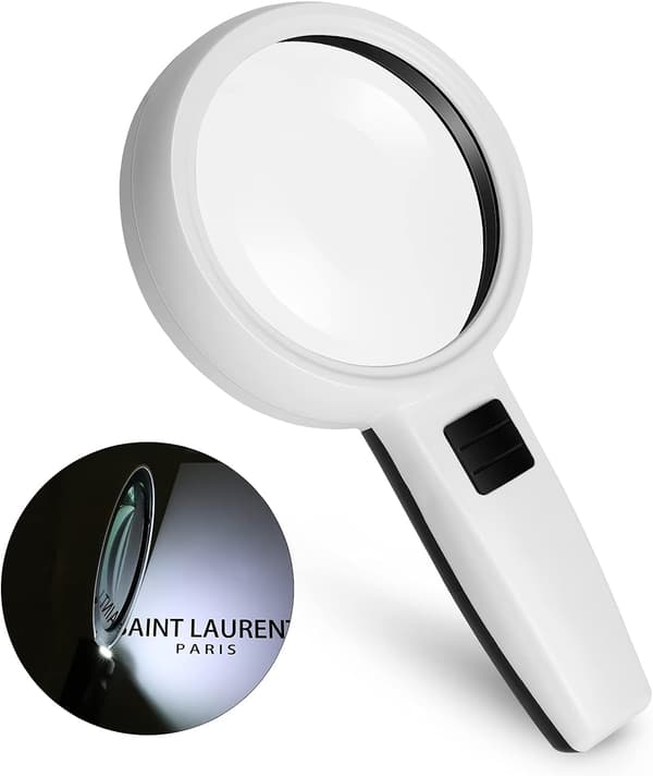 Förstoringsglas med ljus, 30x förstoring
