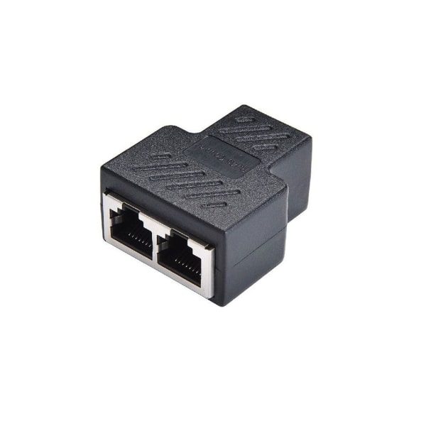 RJ45 Splitter Adapter 1 till 2 portar hona till hona Internet Extender Network