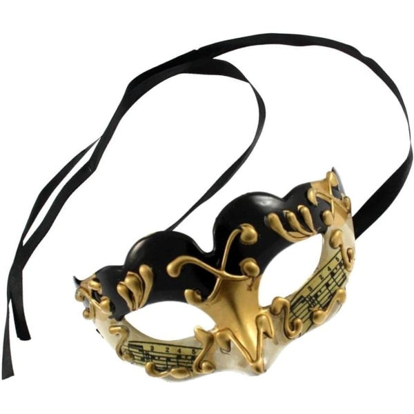 Topkids Accessoarer Masquerade Mask för kvinnor och män Black & Gold Music