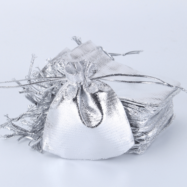 50-pack Silver Presentpåsar - Fest, Dop, Bröllop, Babyshower