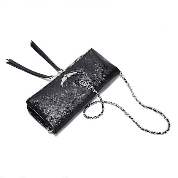 Zadigvoltaire Damväska Läder Messenger Bag Dam Axelväska Med Rhinestone Dragkedja Black