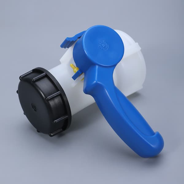 PP Vridspjällsventil med 62 mm mutteradapter för 1000 liters IBC-tank