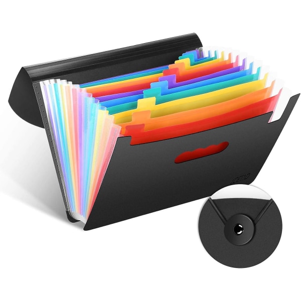 Dokumentmapp A4-fack Organizer med resårband och låsknapp Organizer för hem- eller kontorsdokument Papper