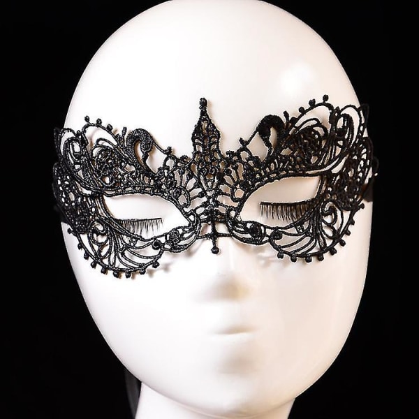 Svart Maskeradmask Öga Sexig Spets Boll Fest Masker för Karneval Halloween Halloween Halvansikte Snygga Klänningar Kostym Rekvisita Gör-Det-Själv Dekor Style03 Ball Mask