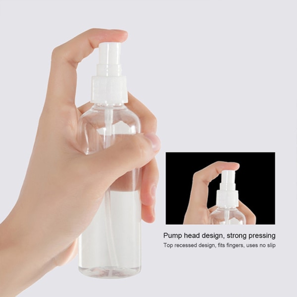3:a genomskinlig resor portabel transparent plast sprayflaska