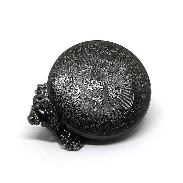 Detaljerat fickur med utsmyckad baksida bronze