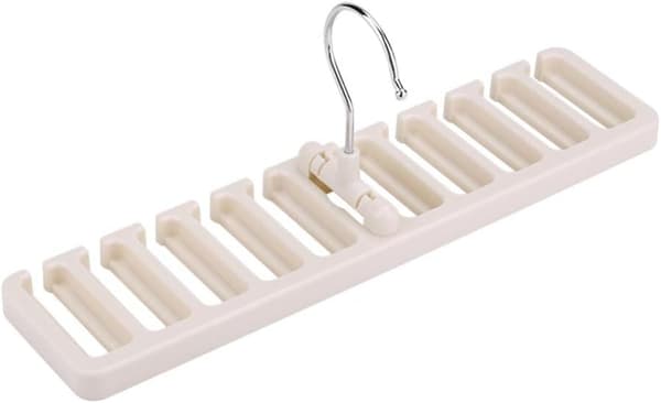 10 Spår Knytbälte Scarf Rack Hållare Organizer (Beige)