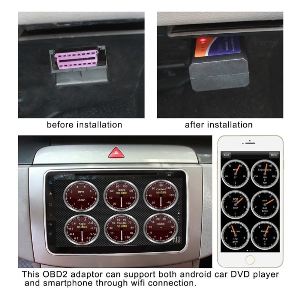 OBD II felkodsläsare iOS/Apple/Android - WiFi