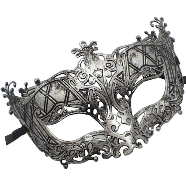 Topkids Accessoarer Maskeradmask för kvinnor och män Matt Silver Metal Effect