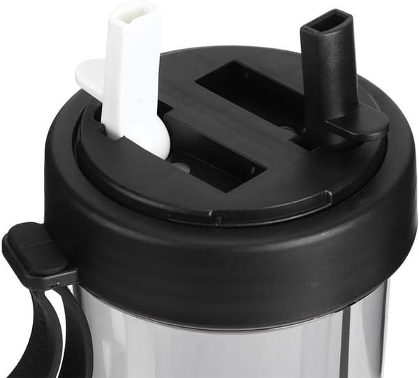Vattenflaska med dubbla sugrör 600ml, vattenflaskor med 2 fack