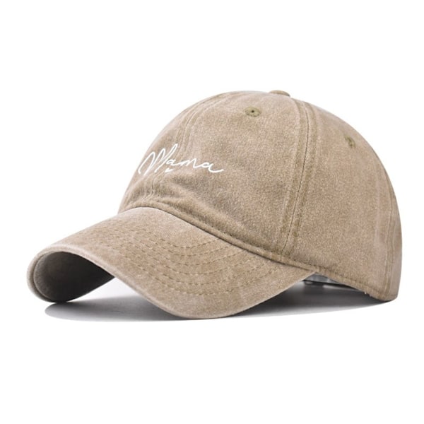 Mamma brev broderad keps Unisex baseballkepsar khaki